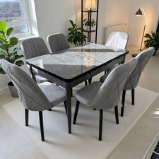 Wooden Grey marble Effect