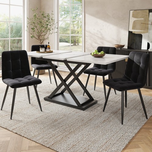 Extendable dining table set